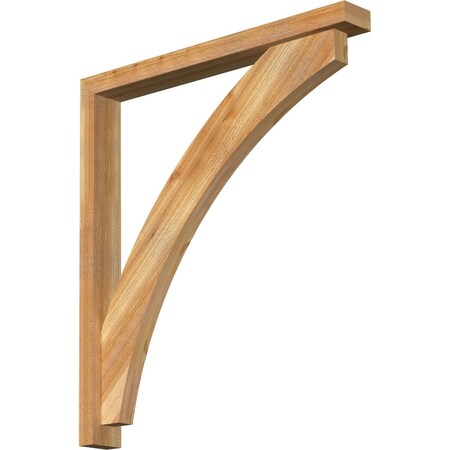 Ekena Millwork Thorton Block Rough Sawn Bracket w/ Offset Brace, Western Red Cedar, 4"W x 34"D x 38"H BKT0402X34X38THR05RWR
